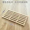 Estante de Almacenamiento de Cocina de Tronco de Madera de Pino Almacenamiento Sencillo Almohadilla Aislante de Calor a Prueba de Humedad Mini Bandeja Alfombrilla para Mascotas Soporte para Plantas