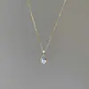Estilo Minimalista Lujo Ligero Gotas de Agua Extremadamente Finas Cadena de Diamantes Destellantes Colgante Collar para Mujer Otoño e Invierno Nuevo Cadena para la Clavícula de Viaje