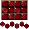 Bolas de Natal Flocadas Transfronteiriças Decorações de Festa de Natal Enfeites de Árvore de Natal Decorações de Feriado de Natal Enfeites Pendurados Bolas Decorativas