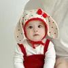 Sombreros Coreanos para Bebés Qiunan Primavera y Otoño Nuevos Lindos Sombreros con Protección para las Orejas para Niños y Niñas, Sombreros con Lazo, Sombreros para Bebés