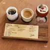 Combo de Posavasos para Cafetería Bandeja Sólida de Madera para Tazas de Café Bandeja de Tres Bebidas de Un Grano Creativa Bandeja de Madera para Café de Dos Agujeros
