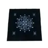 Paño de tarot de franela negra con puntos estrella ocho Hombres mantel pentagrama bolsa para cartas