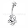 Clavo de Ombligo de Titanio F136 Paquete Cilíndrico con Zirconia 5A Clavo de Aleación de Titanio G23 Joyería para Perforación Corporal Anillo de Ombligo Transfronterizo