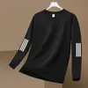 Envío RápidoNueva Sudadera de Manga Larga con Cuello Redondo Holgada de Primavera y Otoño, Camiseta Base Estampada de Moda para Hombre