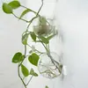 Jarrón de cristal creativo Transparente Sala de estar Colgante de pared simple y moderno Drácena Sanderiana piña verde jarrón pequeño hidropónico