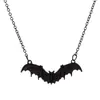 Corrente de Suéter Morcego Gótico Escuro Halloween Transfronteiriça Liga Metálica Masculina e Feminina Estilosa Exagerada Hip-Hop Colar Joias da Moda