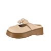 Pantuflas con lazo y suela gruesa para mujer, estilo francés Mary Jane, primavera y verano 2025