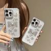 Capa de Celular Luxuosa Transparente com Pérolas Incrustadas de Diamante Laço para Iphone17 Apple 16 Adequada para 14/15Pro Max Celular 13