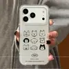 Adecuado para funda de teléfono Apple 17 Pro Max iPhone 16, diseño simple, nuevo, creativo, anticaída con nueve cachorros de trazo de línea