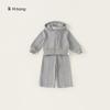 Youbao Ropa Infantil Niñas Traje Deportivo Niños Sudadera con Capucha Sencilla de Color Puro Chaqueta Pantalones Casuales Holgados Conjunto de Dos Piezas