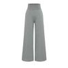 Calça Casual Cinza Modeladora Cintura Alta Feminina com Barra Franzida Design Duas Formas Senso de Design Calça Casual Dagging Calça Esportiva Calça Wide Leg