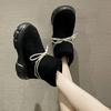 Zapatillas de algodón de la fábrica de zapatos Qidan para mujer, estilo coreano de invierno, suela gruesa con forro polar, cálidas botas de algodón para nieve al aire libre de moda para celebridades de Internet para mujer