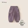 Calças Cargo para Meninos Estilo Inverno Moda Tendência Calças Jogger Infantis com Lã Integrada Espessas Quentes Calças para Crianças