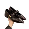 Sapatos de Salto Grosso Únicos One Word 2026 Femininos Profissionais para o Trabalho Mary Jane Corte Baixo Bico Fino Sapatos Únicos Outono Preto