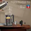 Cafeteira Prensa Francesa Aço Inoxidável 304 com 4 Filtros, Resistente ao Calor Durável, Fácil de Limpar, Prensa de Café de Vidro Borossilicato, Bule 100% Livre de BPA, Grafite