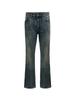Pantalones vaqueros ajustados retro lavados de estilo vibe de marca de moda estadounidense para hombres y mujeres, pantalones largos rectos adelgazantes versátiles de moda de calle alta.