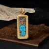 Pingente Xizang Thangka Oito Santos Padroeiros Thangka Pendurado Colar Pingente Aço Titânio Colar Thangka Pingente Caixa Ga U