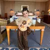 Roupa de Outono para Meninas: Top Estampado Manga Longa Estilo Retro Coreano e Calça Casual Wide-Leg Elegante com Estampa de Leopardo para Crianças