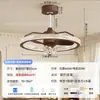 Nova luminária de teto ventilador de quarto estilo vintage francês, ventilador de teto moderno minimalista silencioso com luz integrada de proteção ocular para salas de estar e jantar