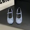 Zapatos Mary Jane de Punta Redonda con Lazo Estilo Chanel, Zapatos Planos de Cuero Suave para Mujer, Adecuados para Combinar con Faldas en 2026