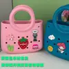 Bolsa de Cosméticos Impermeable de Color Puro Eva Popular Transfronteriza Bolsa de Playa Bolso de Mano Eva de Moda con Agujero de Anillo Recortado