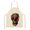 Delantal estampado de calavera de personalidad creativa de Halloween decoración de fiesta de calavera del Día de Muertos de México un lote
