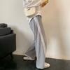 Pantalones de chándal grises estilo coreano 2026, corte holgado, rectos adelgazantes, pierna ancha, casuales para mujer, talla grande