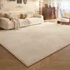 Tapete para Sala de Estar, Estilo Vintage Creme, Cor Sólida, Lavável, Limpável, Impermeável, Resistente a Manchas, Sofá, Mesa de Centro, Tapete de Chão para Quarto, Sensação de Alto Padrão