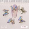 Nuevo arte de uñas mariposa de hielo transparente de red roja joyería de aleación nuevo pequeño cristal tridimensional mariposa de hielo transparente joyería al por mayor