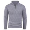 2025 Exportación Otoño e Invierno Nuevo Hombres Europeos y Americanos Manga Larga Rayas Verticales Cuello Alto Medio Cremallera Inferior Tejido de Punto Ropa de Punto para Hombre