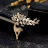 Broche de Ciervo con Cuernos Largos Pin de Corsage Elegante de Lujo de Alta Gama Accesorios para Traje de Diseñador Regalo de Vacaciones