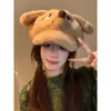 Gorra de Pato de Dibujo Animado para Perro Enfadado Peludo para Mujer, Boina Cálida de Invierno para Cabeza Grande de Estudiante, Gorra de Béisbol Versión Grande