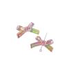 Pendientes de estilo coreano con cuentas perforadas, transparentes, de color AB, con lazo, para hacer uno mismo, para tocado, cadena para teléfono móvil, accesorios colgantes