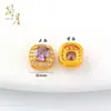 Contas Espaçadoras Coloridas Preservadas Banhadas a Ouro Zircônia Arco-Íris Cubo de Açúcar Acessórios de Joias Artesanais Versáteis para Colar Pulseira