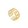 Anillo Geométrico Simple Nuevo Transfronterizo Europeo y Americano Anillo Mujer Acero Inoxidable Acero de Titanio Apertura Ajustable Anillo de Pareja