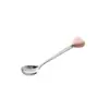 Tenedor con mango de cerámica de aspecto elegante cuchara doméstica de acero inoxidable cuchara para mezclar café cuchara de postre creativa venta al por mayor