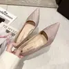 Zapatos de Boda para Novia Zapatos Planos para Dama de Honor Tacón de Aguja Plateado Tacones Altos Elegantes de Color Claro Verano Otoño 2026 Nuevo Estilo Versátil de Hada