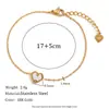 Moda Europeia e Americana Elegante Simples Personalidade de Nicho Colar Aço Inoxidável Banhado a Ouro 18K Pulseira Única de Concha Coração para Mulheres