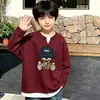 Camiseta Waffle de Manga Longa com Estampa de Desenho Animado Nova e Estilosa para Meninos, Roupa Versátil Popular para Crianças Mais Velhas - Primavera e Outono de 2026