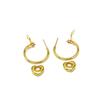 Pendientes de acero de titanio con diseño de corazón hueco de moda para mujer, chapados en oro de 18 quilates, temperamento transfronterizo europeo y americano
