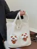 Bolsa Tote de Boneca Grande Capacidade Bolsa de Ombro de Tricô 2025 Outono e Inverno Novo Estilo Coreano Para Ir ao Trabalho Férias Bolsa de Axila Fofa