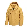 Jaqueta com Capuz Casual Nova para Outono e Primavera Masculina Marca Moderna Roupa de Trabalho Estilo Americano Jaqueta Masculina com Múltiplos Bolsos