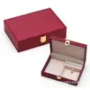 Caixa de Joias Dourada de Três Peças para Joias de Noivado, Dote, Presentes de Casamento, Caixa de Armazenamento para Pulseira de Ouro, Anel, Colar