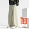 Pantalones Largos Alargados para Hombre Zhusu, Temporada de Otoño, Caída Suelta, Anti-Arrugas, Pantalones Casuales, Corte Holgado, Pantalones de Pierna Recta para Primavera y Otoño