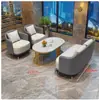 Conjunto de Sofá de Um Lugar de Luxo e Mesa de Centro para Lazer, Recepção de Hotel, Escritório, Sala de Vendas, Mesas e Cadeiras de Reunião, Salão de Beleza