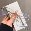 Nuevas Gafas Planas Anti-Luz Azul Transfronterizas Europeas y Americanas, Monturas de Metal Decorativas de Moda para Gafas, Gafas Anti-Luz Azul que Cambian de Color de Comercio Exterior
