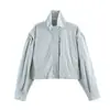 Venta al por mayor de Ropa Femenina Transfronteriza Europea y Americana, Chaquetas de Manga Larga con Cuello Alto para Mujer, Otra Ropa Casual Cómoda, Poliéster del Sudeste Asiático