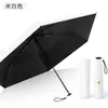Paraguas Ultra Ligero de Seis Varillas con Sensación de Pluma, Tela de Goma Negra, Protección Solar y contra la Lluvia, Varillas de Fibra de Vidrio, Doble Uso para Sol y Lluvia, Paraguas Promocional