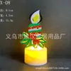 Vela Eletrônica LED de Natal Pintada em Ferro Árvore de Natal Papai Noel Boneco de Neve Luz Noturna Decorativa Transfronteiriça