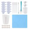 Kit de Ferramentas para Ajuste de Cola de Silicone com Gotejamento de Cola de Cristal, Espátula de Mistura, Raspador para Gotejamento de Cola, Junta de Silicone, Copo para Cola Bicolor